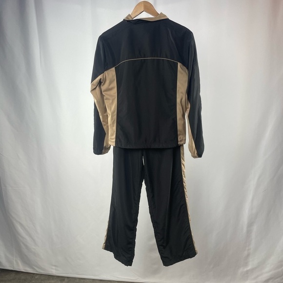 Oleg Cassini Sport Track Jacket and Pants Set in Black Tan Size Petite M/L - Picture 3 of 16